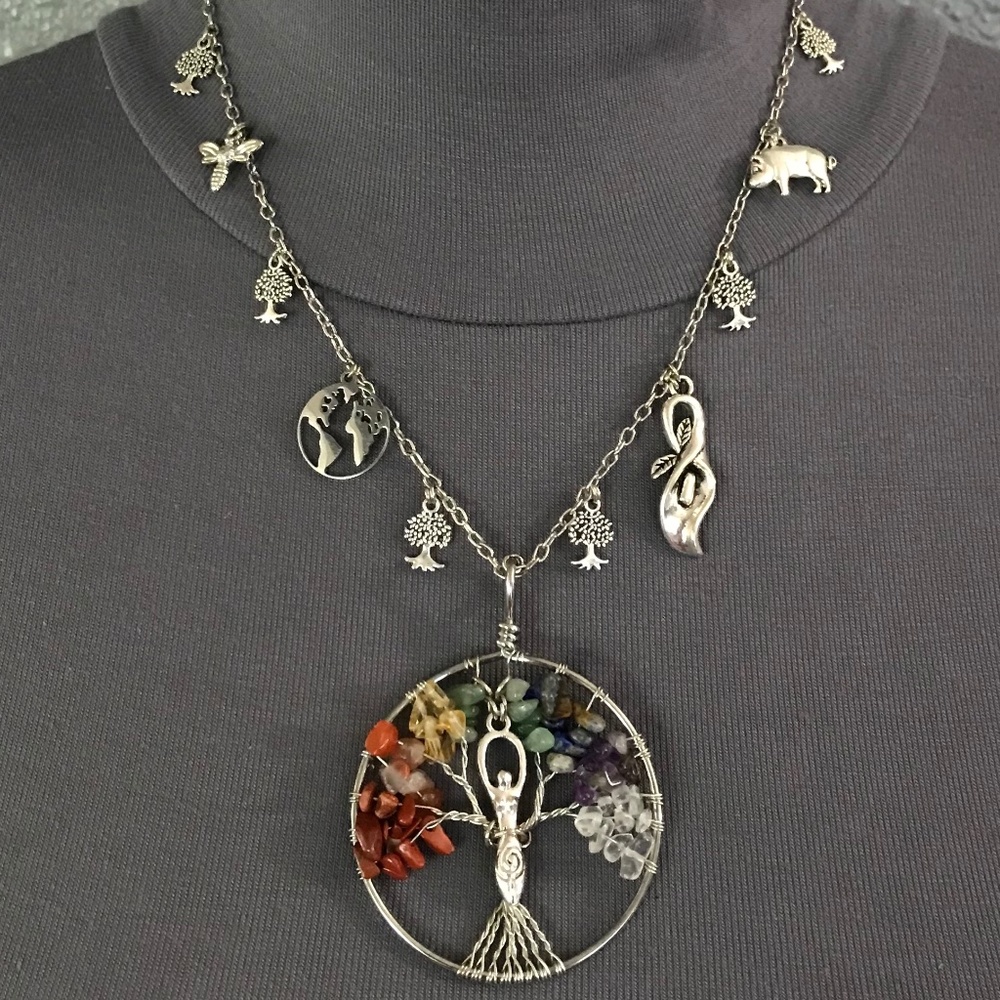 “Gaia: Mother Earth" Terra Greek Roman Goddess Handmade Mythology Necklace Trees